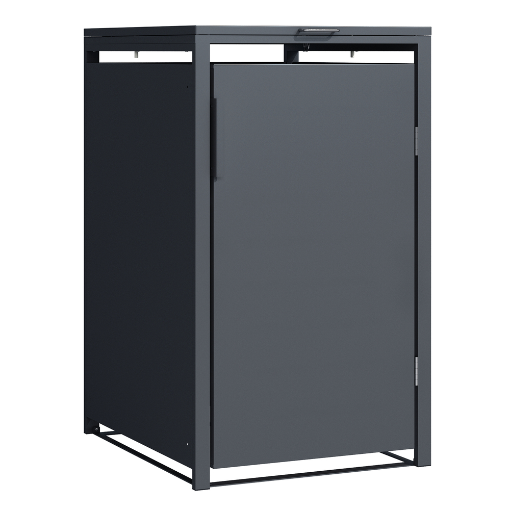 M&uuml;lltonnenbox 1-er Stahl verzinkt anthrazit