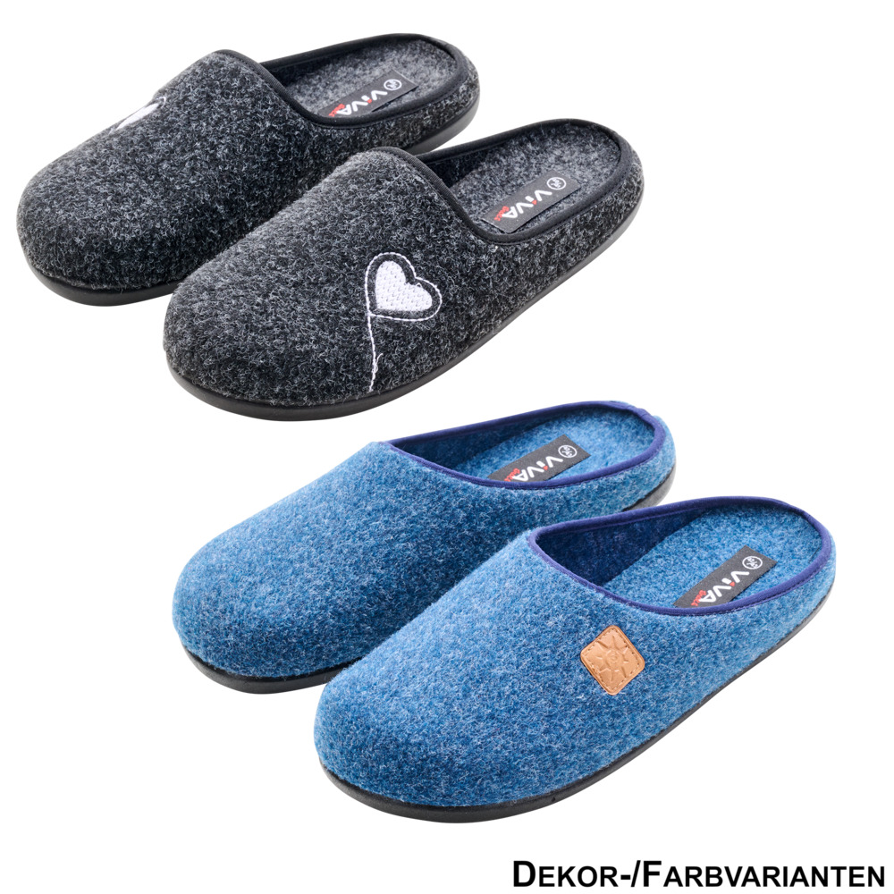 Filzpantoletten f&uuml;r Damen und Herren Gr&ouml;&szlig;e 36-45
