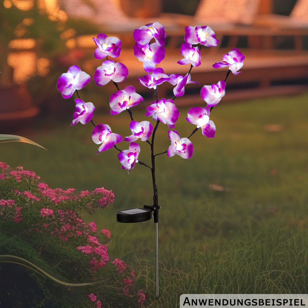 Solar-LED-Gartenstecker Orchidee image number 1
