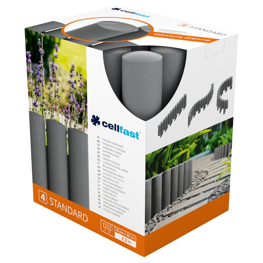 Rasenkante Palisade 10 St&uuml;ck 2,3 m aus Kunststoff image number 1