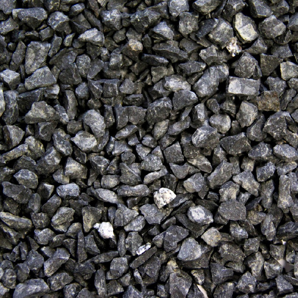 Basaltsplitt im 25kg Sack mit 11 bis 22 mm K&ouml;rnung in anthrazit