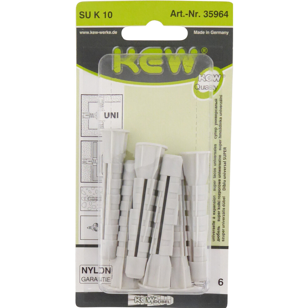 Universald&uuml;bel Set 10 mm 6 St&uuml;ck mit Kragen aus Polyamid image number 1