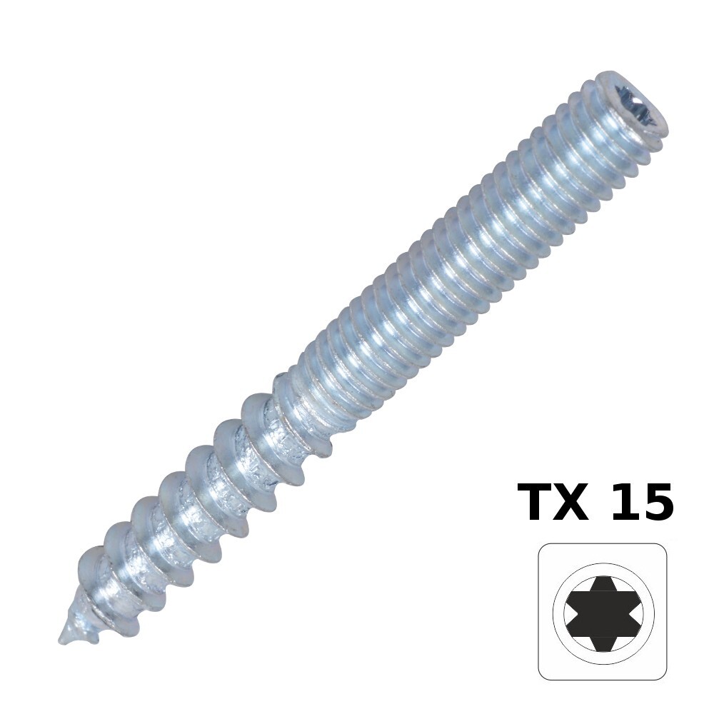 Stockschraube 6,0x50mm TX Innensechsrund galvanisch verzinkt 3 St&uuml;ck