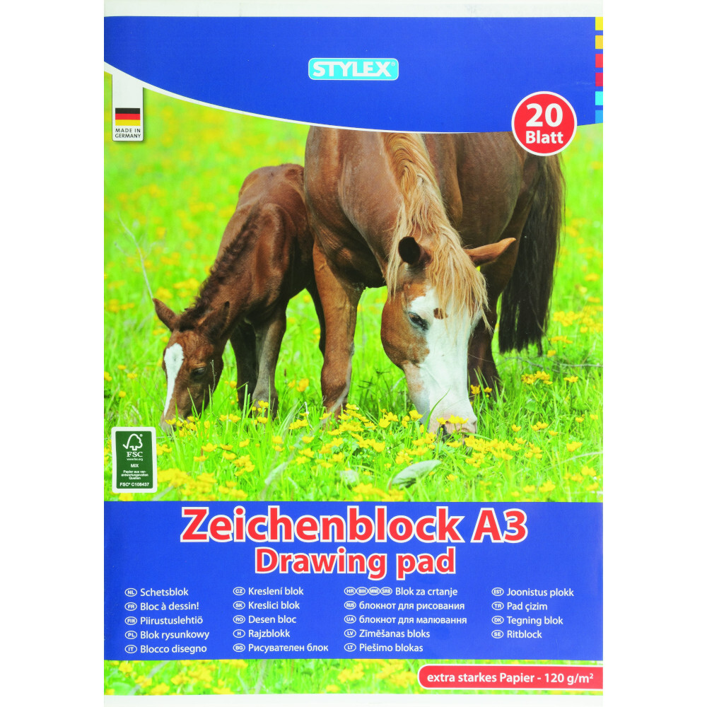 Zeichenblock A3 20 Blatt holzfrei image number 1