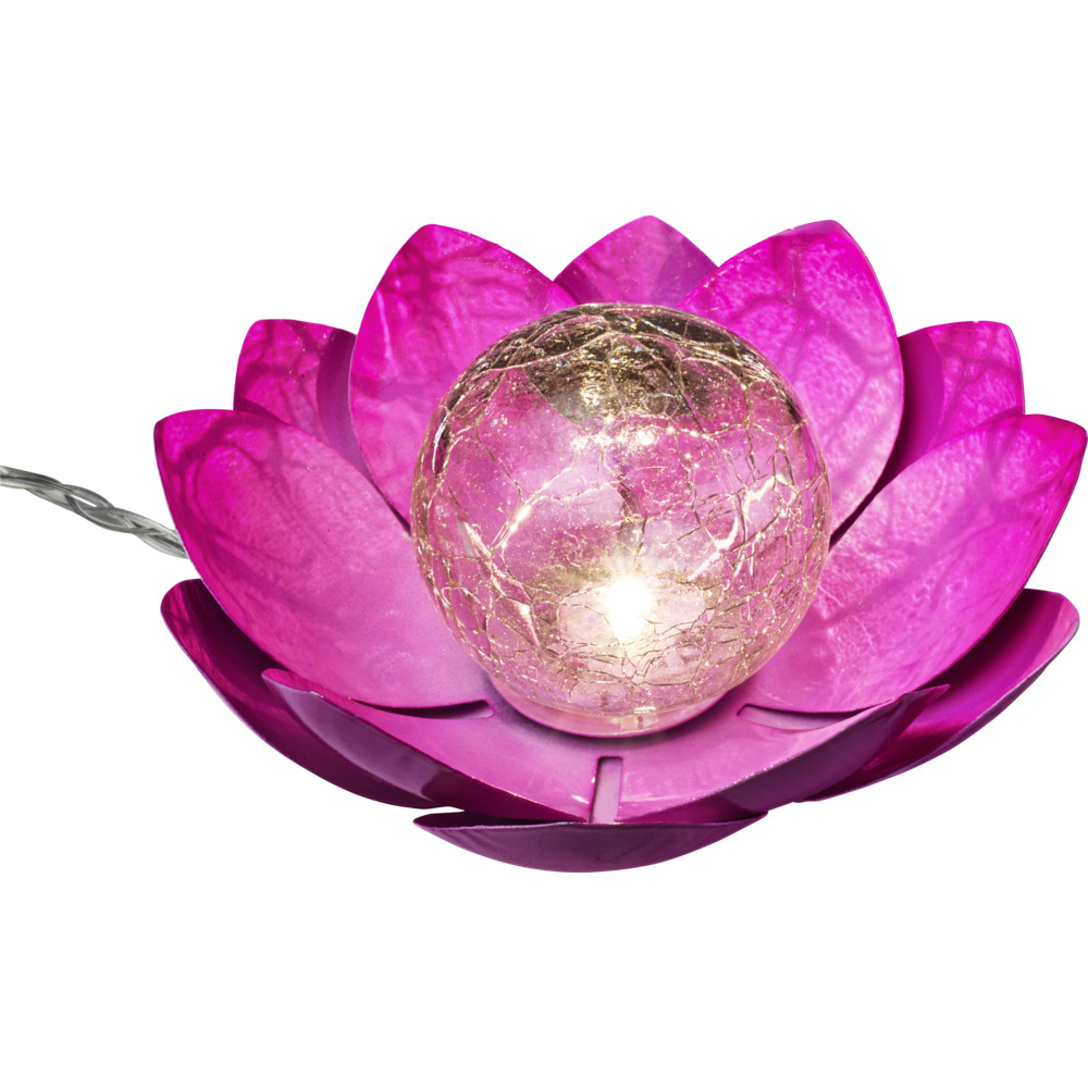 LED Solar Gartenleuchten Lotusblume 3er-Set image number 2