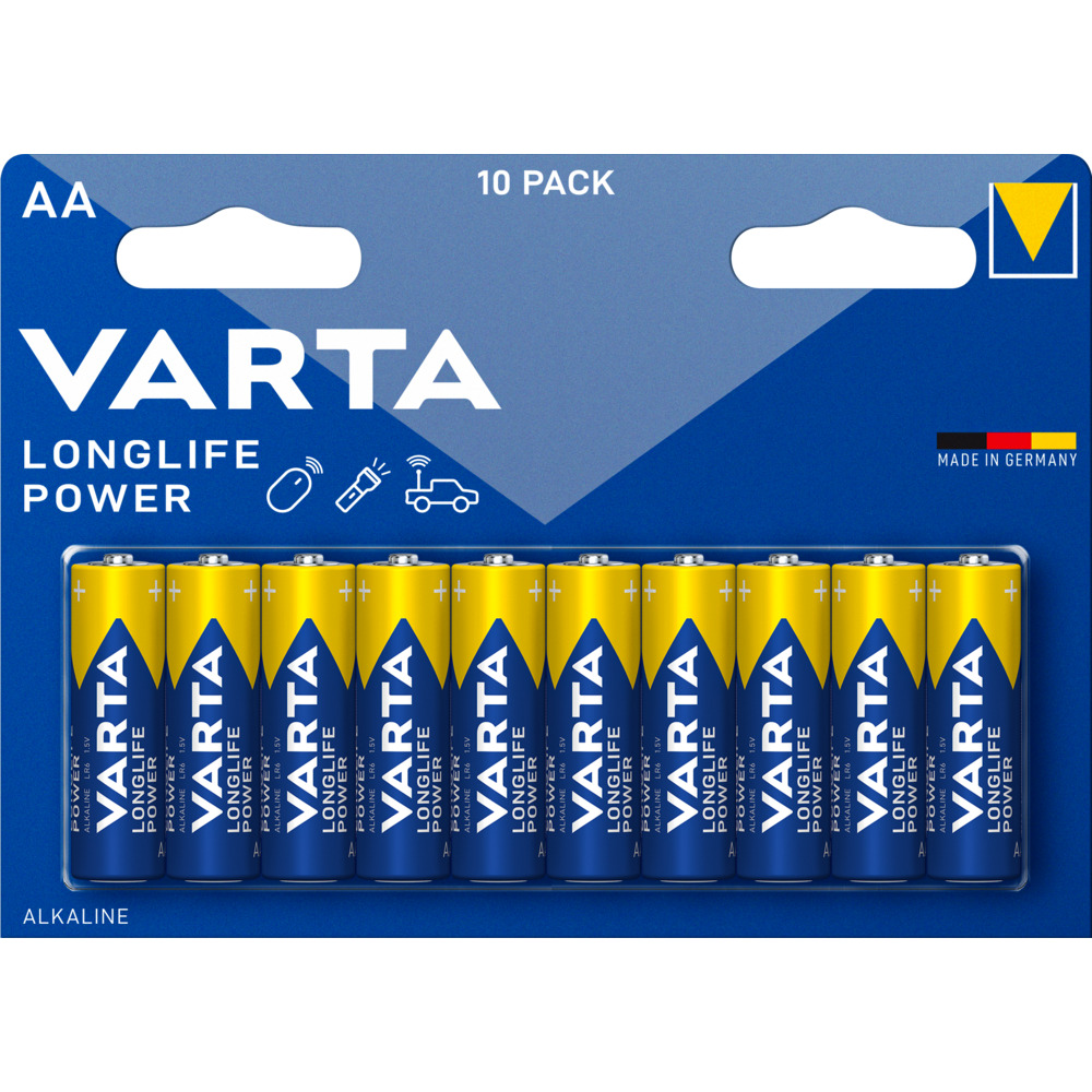 Varta Batterie AA  LR6 Mignon 1,5 V 10 St&uuml;ck Longlife Power