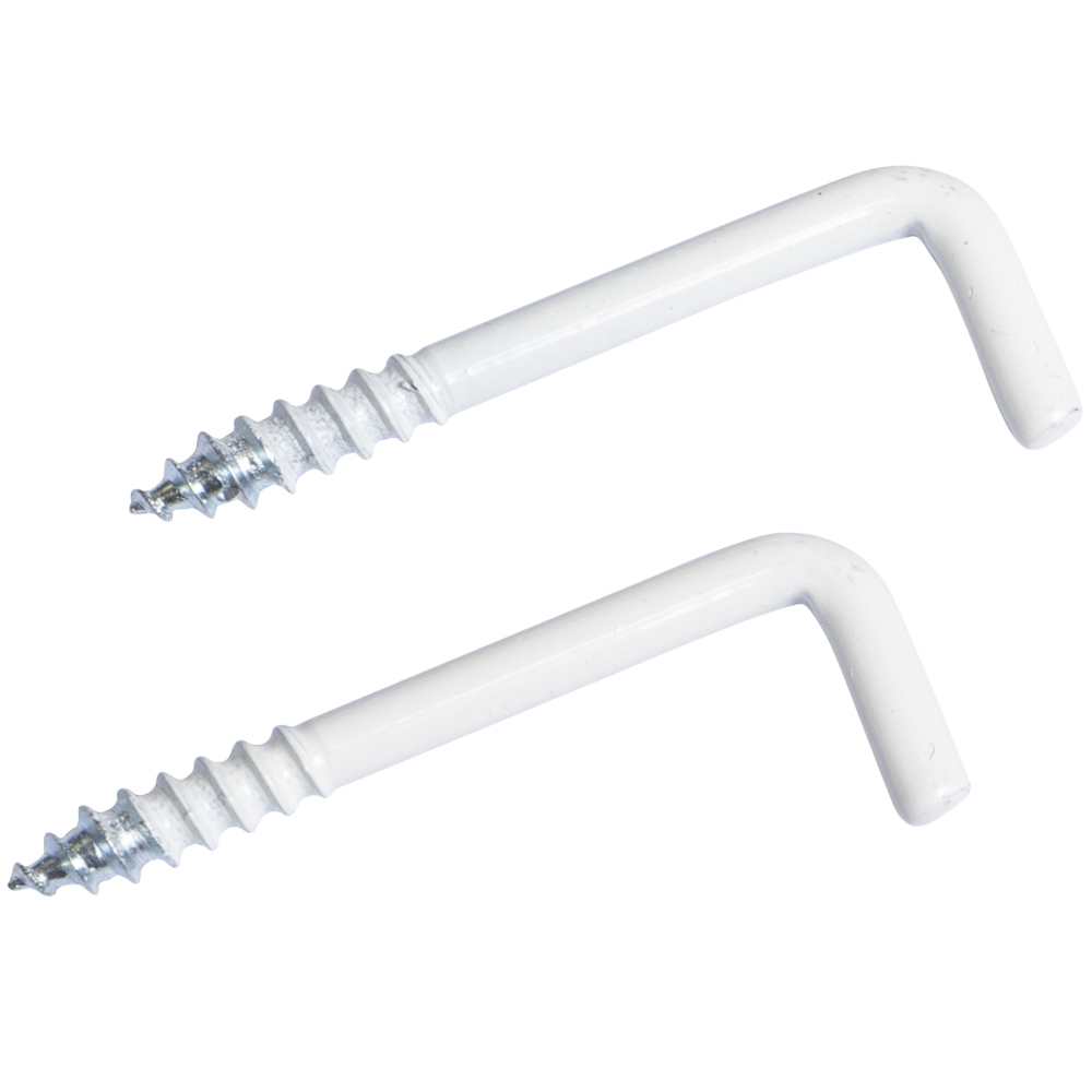 FISHBULL Schraubhaken 40 mm gerade in Wei&szlig;, 2 St&uuml;ck