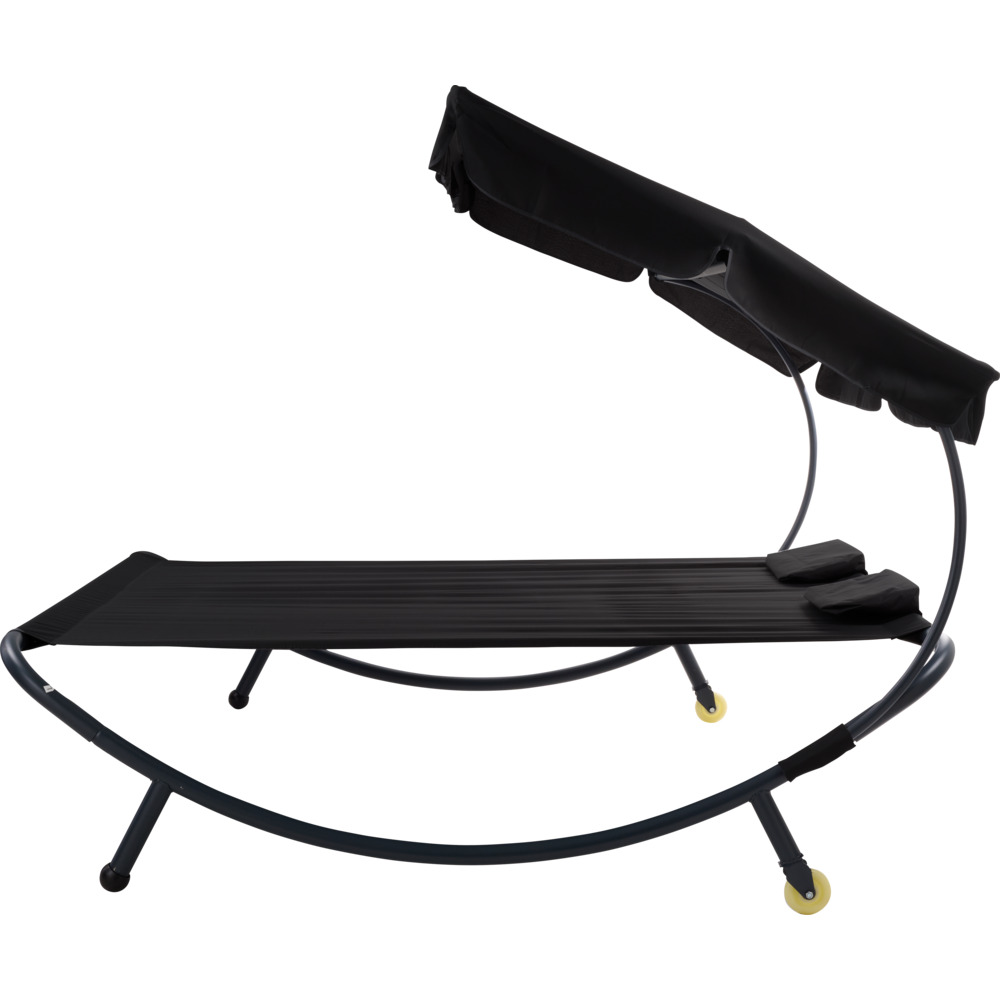 Doppel-Sonnenliege mit Dach schwarz image number 3