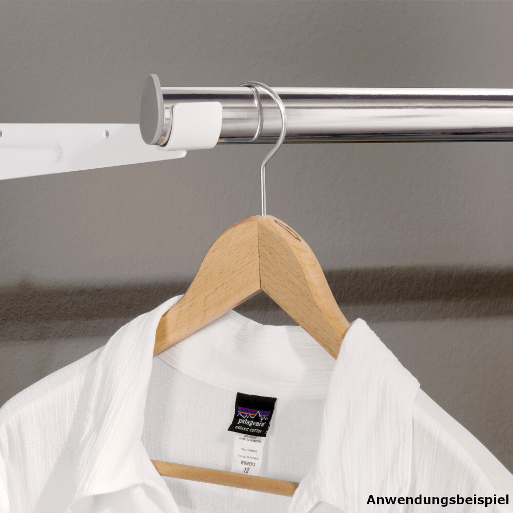 Kleiderstange oval 840 mm aus Stahl verchromt image number 1