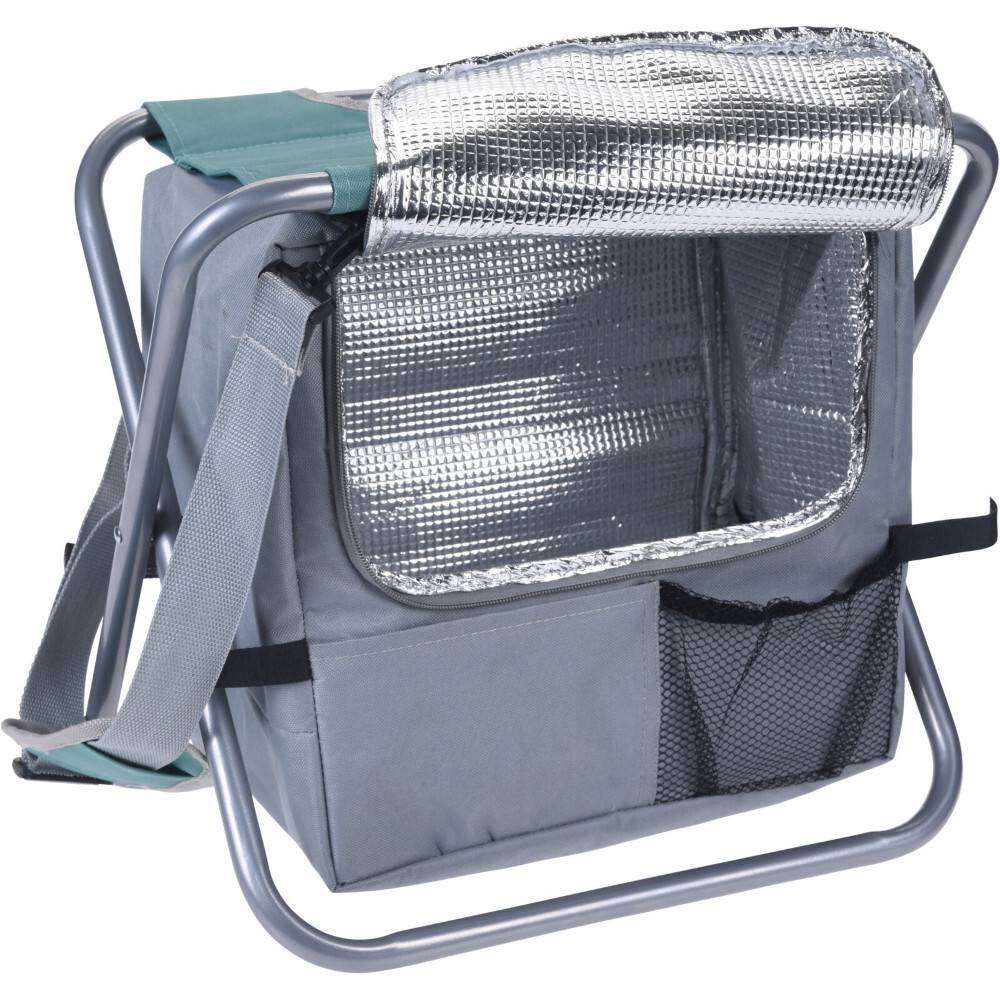 Campinghocker klappbar 31,5 x 26,5 cm mit gr&uuml;n-grauer Textilbespannung image number 1