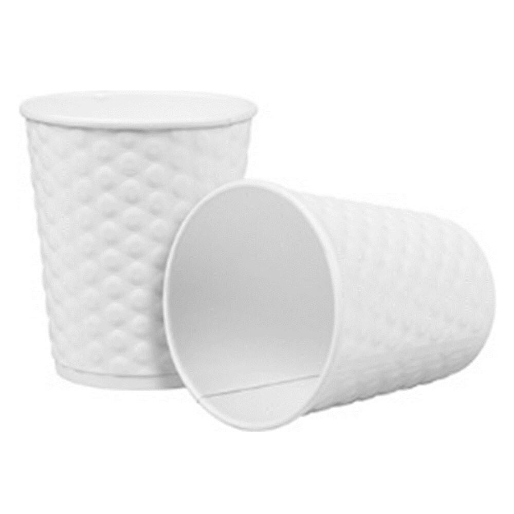 Thermobecher 0,2 Liter 25 St&uuml;ck aus wei&szlig;er Pappe mit 3D-Struktur