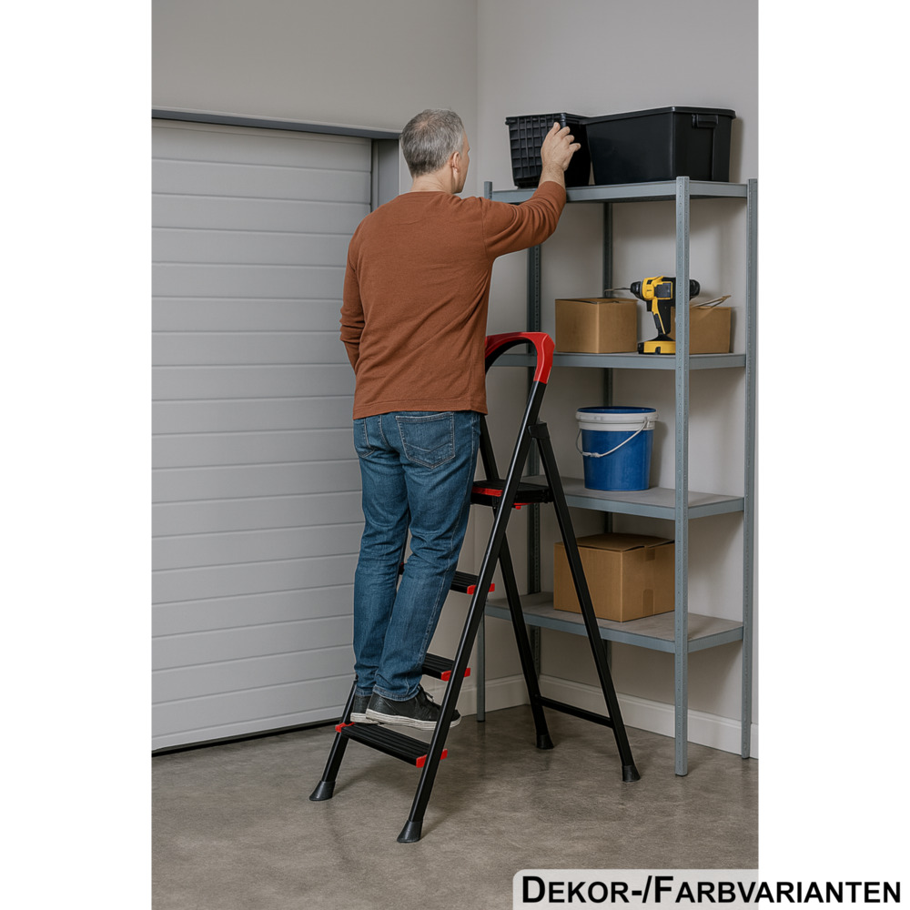Haushaltsleiter Stahl 4-stufig, 150 kg Traglast  image number 6