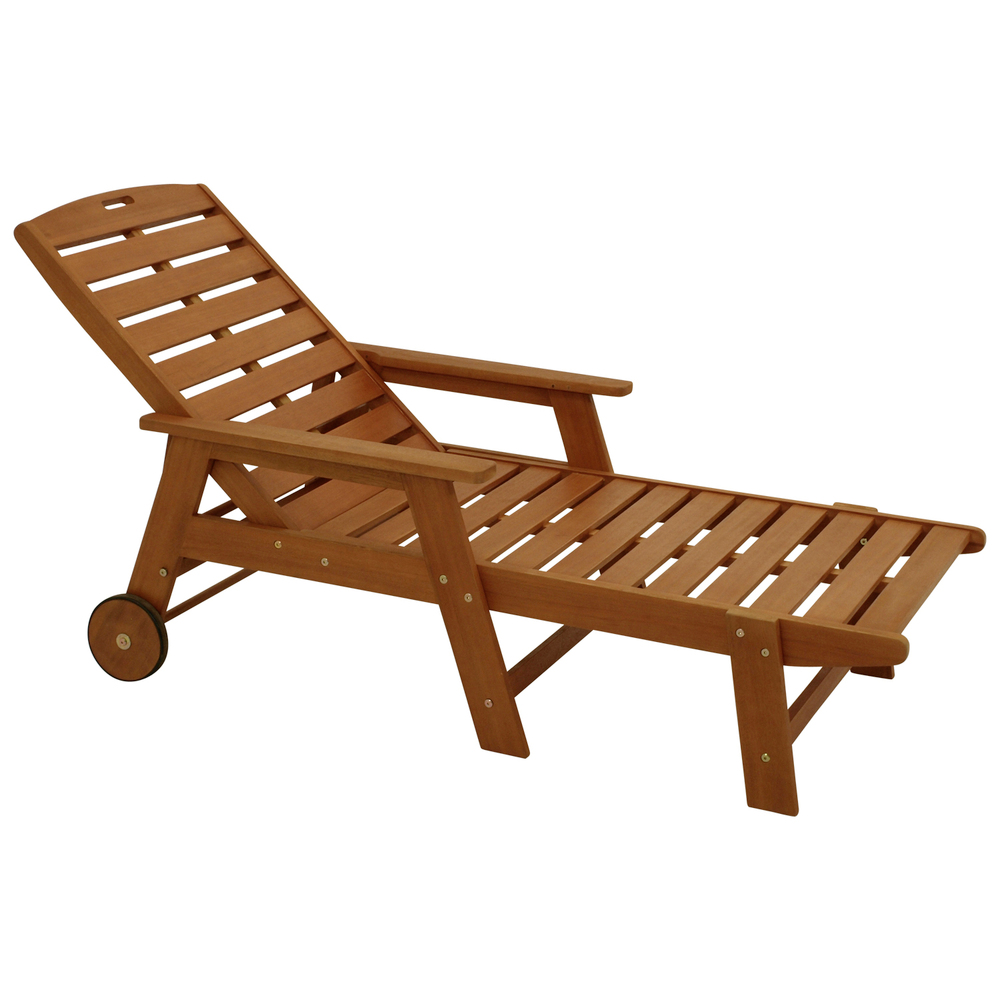 Rollenliege aus Eukalyptusholz ge&ouml;lt