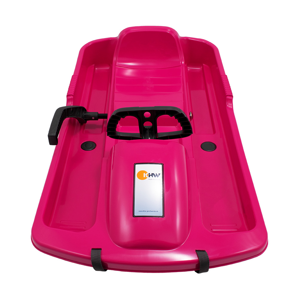 Lenkschlitten Snow Fox aus HPE-Kunststoff pink mit Lenkrad image number 1
