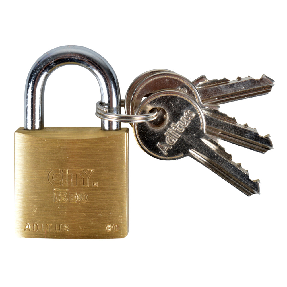 Vorhangschloss Gera 39 MS 30 mm mit 3 Schl&uuml;sseln