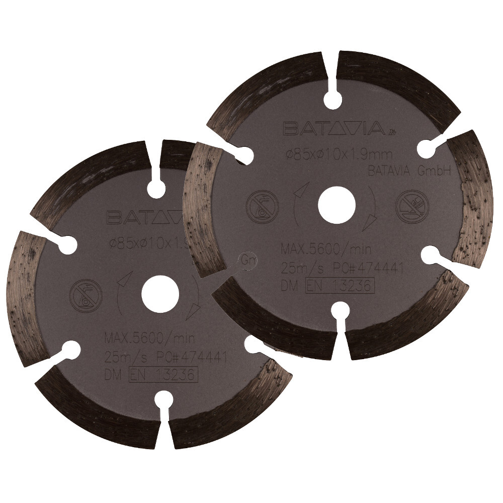 Diamant-S&auml;gebl&auml;tter 2 St&uuml;ck &Oslash; 85 mm