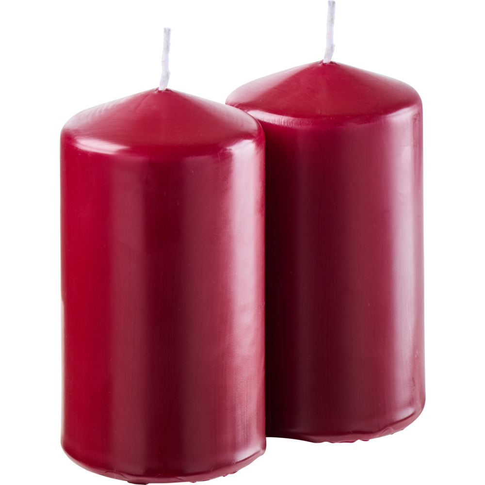 Stumpenkerze 2er-Set 120 x &Oslash; 65 mm weinrot