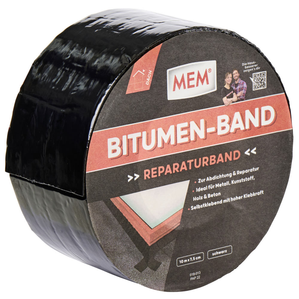MEM Bitumen-Band schwarz 7,5cm x 10m