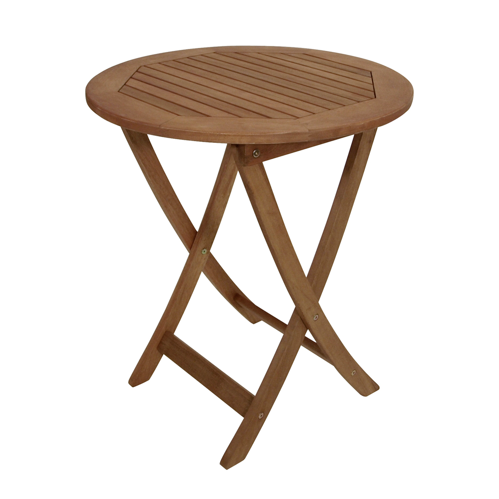 Klapptisch rund &Oslash; 65 cm Eukalyptus ge&ouml;lt