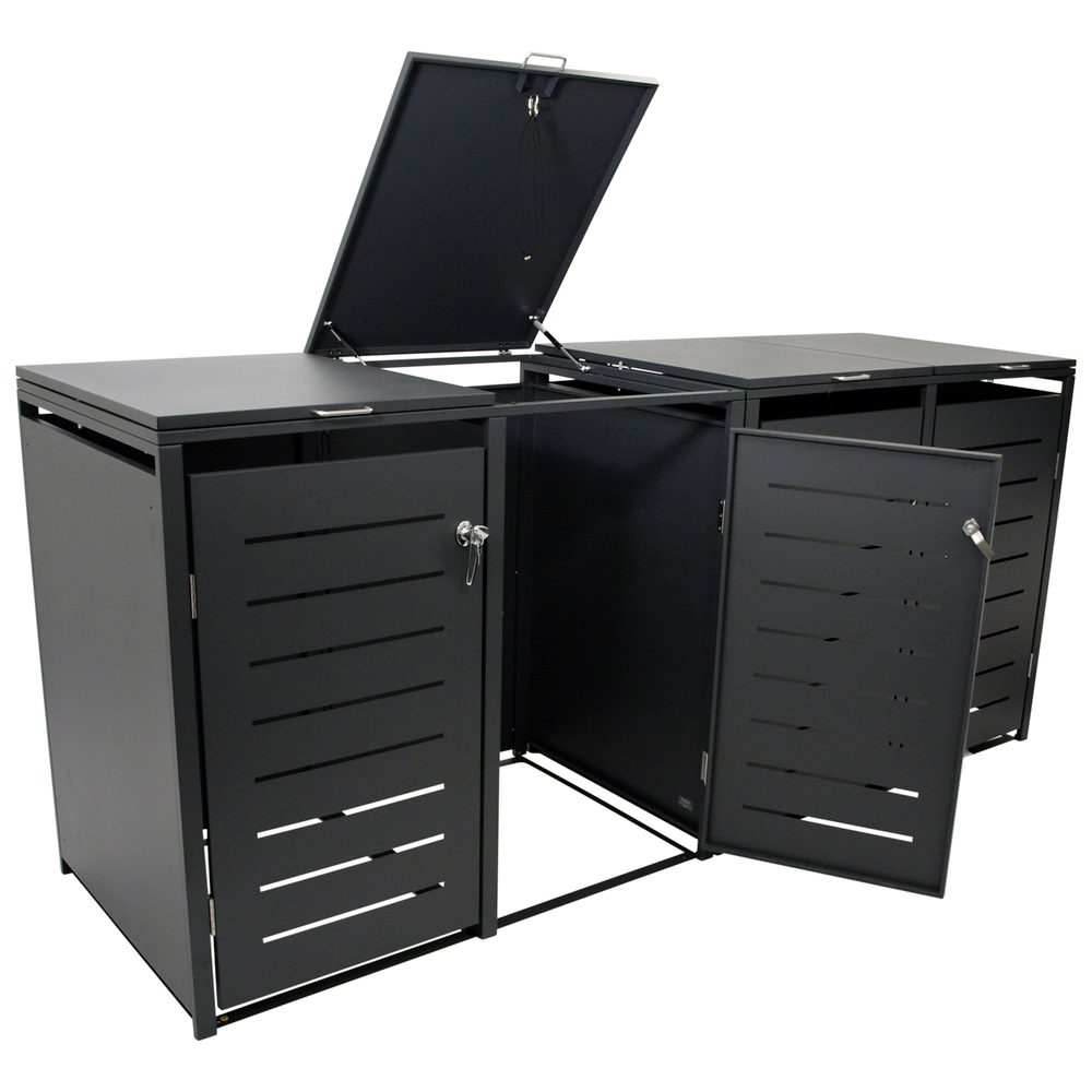 M&uuml;lltonnenbox 4er je 240 L in Anthrazit