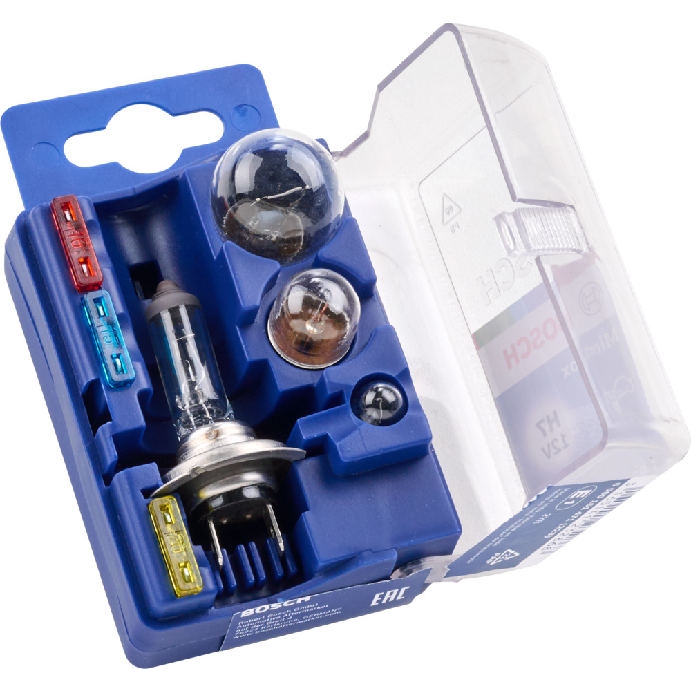 BOSCH Lampenersatzkasten Set 8-teilig H7 mit 12V und PX26d Sockel image number 2