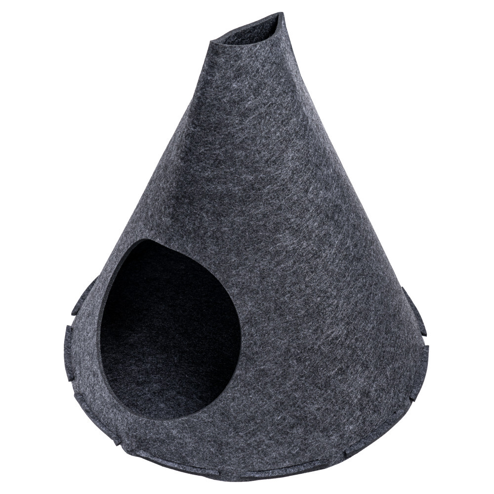 Katzenzelt zusammenfaltbar &Oslash; 49 x 47cm aus Filz - B-Ware image number 1