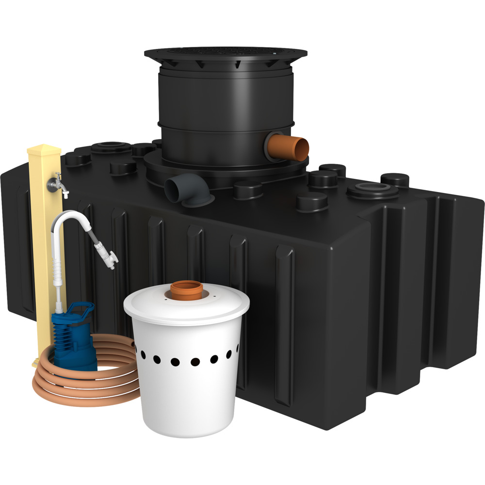 GreenLife Regenwassertank Komplettset mit Zapfs&auml;ule in Sandbeige