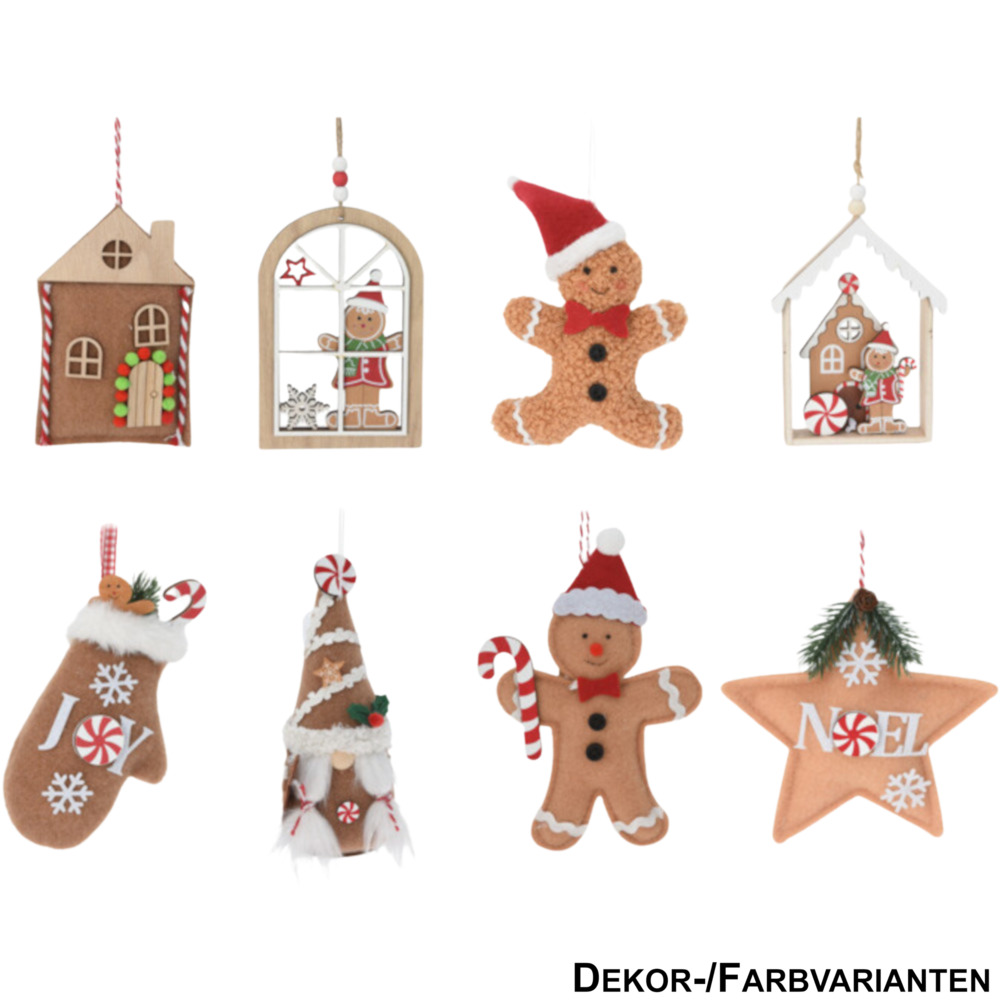H&auml;ngedeko Weihnachten 16cm, 8 Designs zur Auswahl