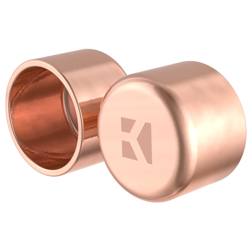 Kupfer-L&ouml;tfitting Endkappe im 2er Set f&uuml;r 22 mm Kupferrohre