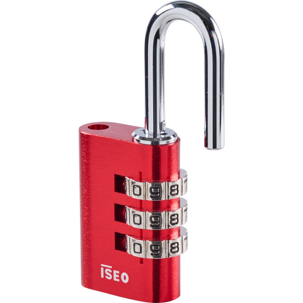 Vorh&auml;ngeschloss mit Zahlenkombination in Rot image number 2