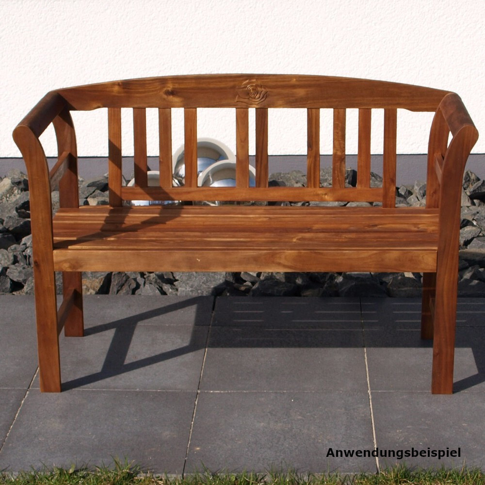 Gartenbank 2-Sitzer 123 x 45 x 83 cm Holz Akazie image number 1