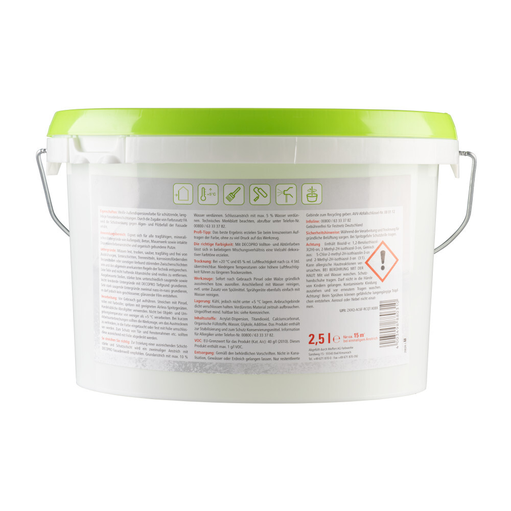 DECOPRO Fassadenwei&szlig; 2,5 Liter matt image number 1
