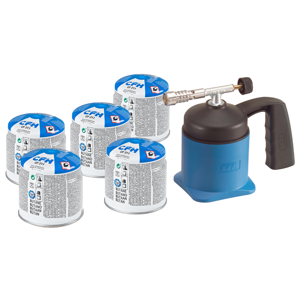 CFH L&ouml;tlampe L&ouml;tmeister LM1000 inkl. 5x Gaskartuschen
