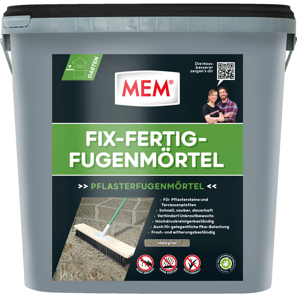 MEM Fix-Fertig-Fugenm&ouml;rtel 12,5 kg, steingrau