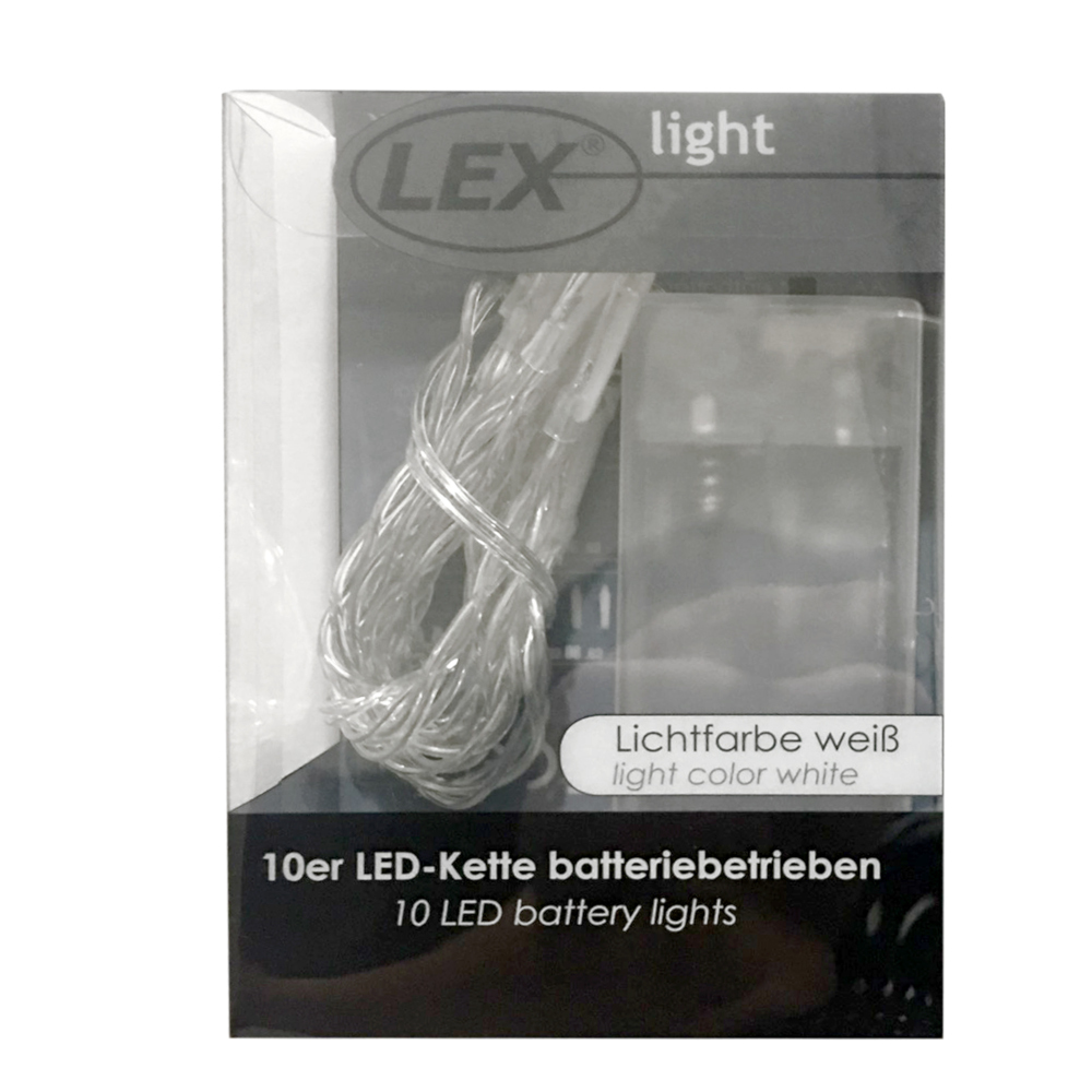 LED Lichterkette mit 20 LEDs kaltwei&szlig;