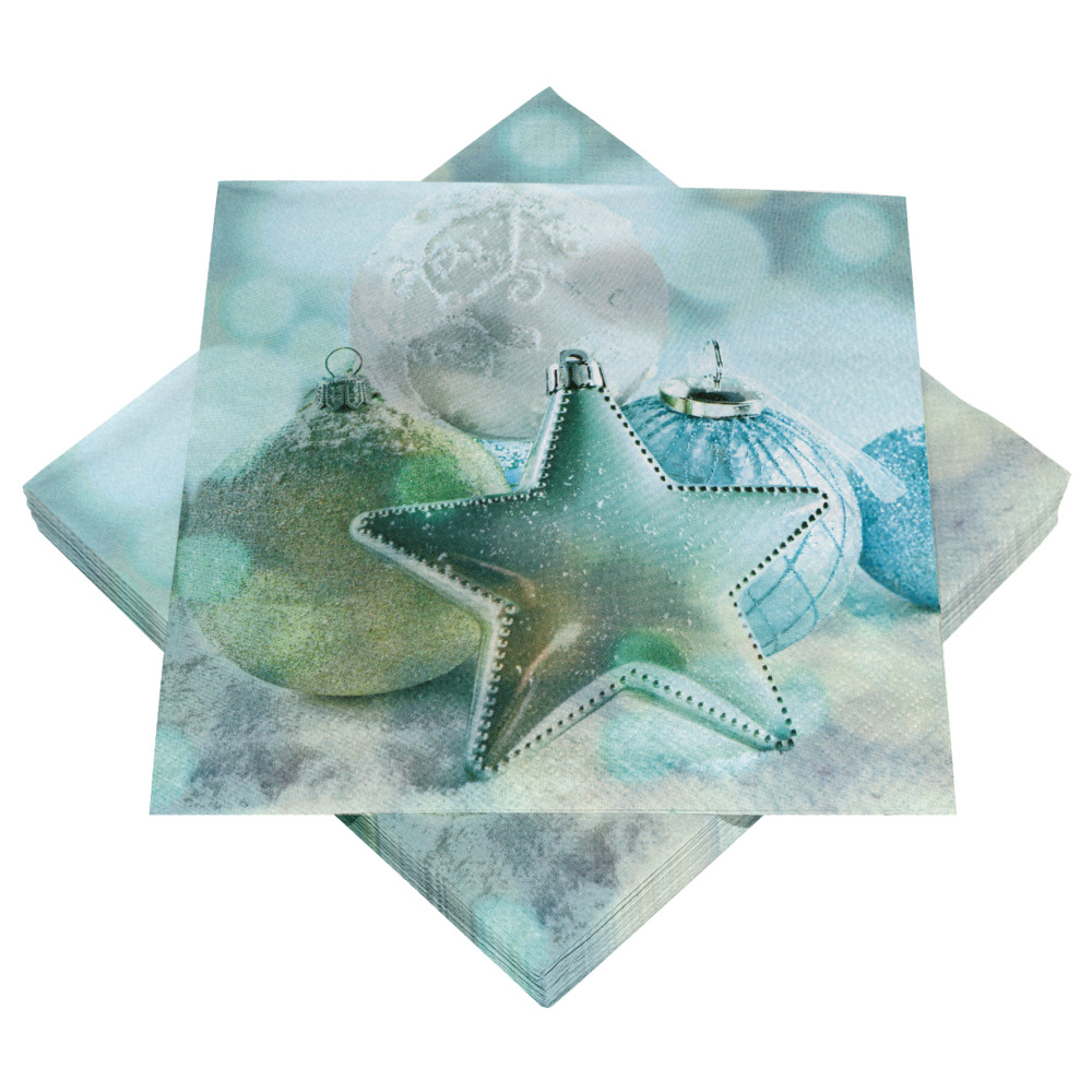 Servietten mit Motiv Stern mint, 20 St&uuml;ck