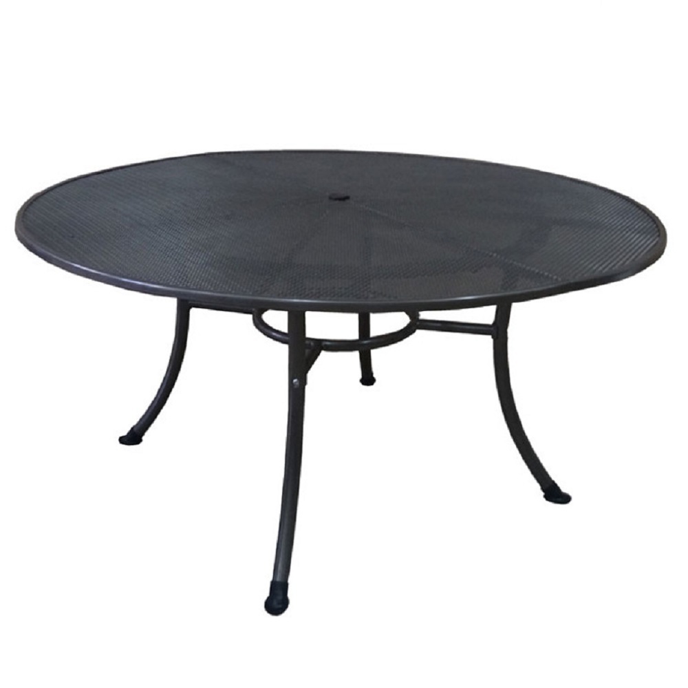 Gartentisch Rivo rund, 150 x 72 cm, Eisengrau, mit Schirmloch