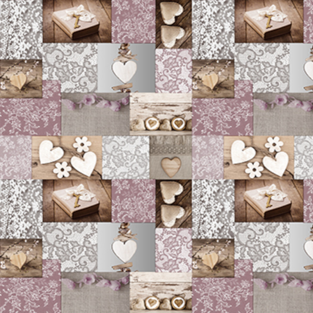 Wachstuch Tischdecke Amore, Meterware mit 140 cm Breite