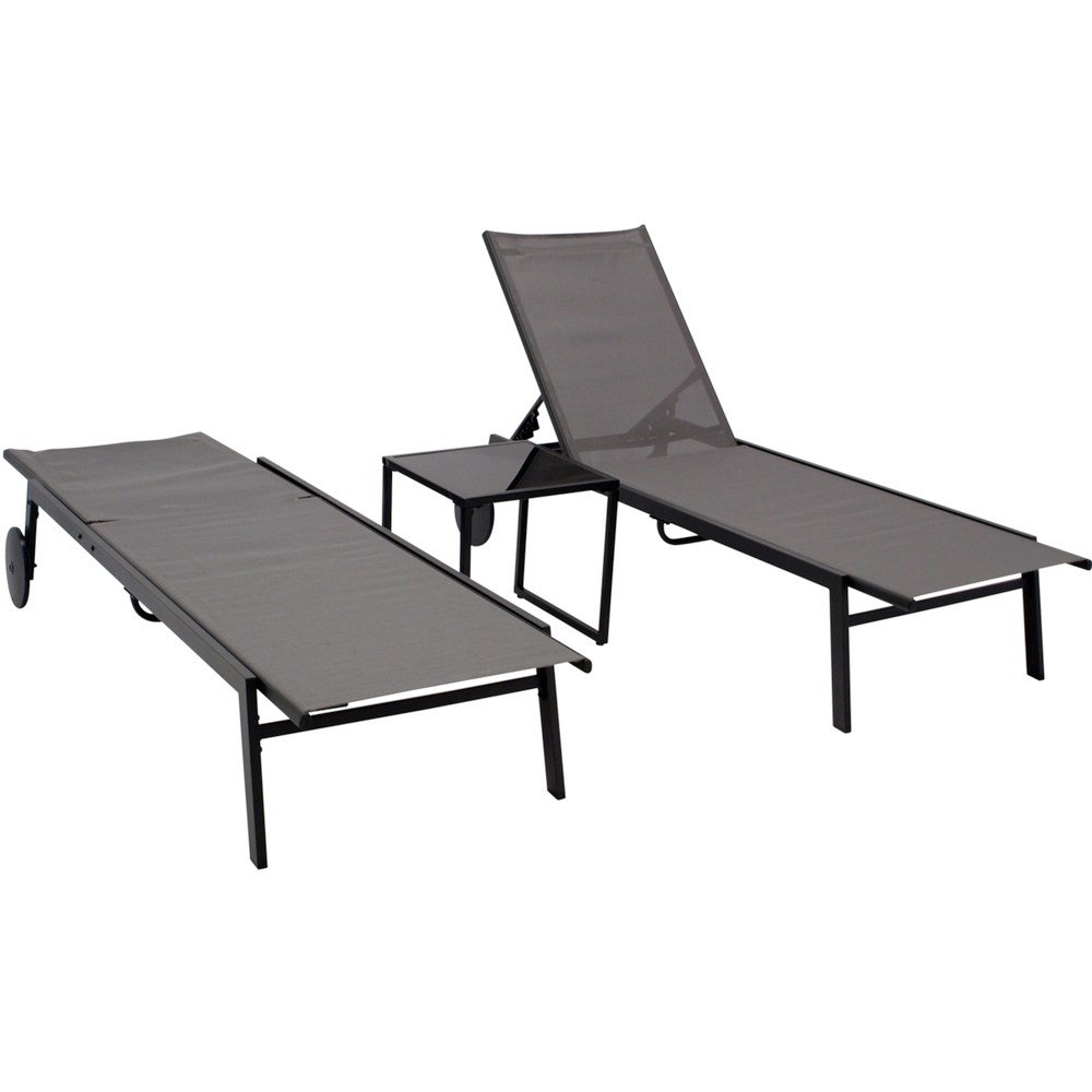 Gartenliegen mit Tisch im Set, 3-teilig, Stahl anthrazit image number 2