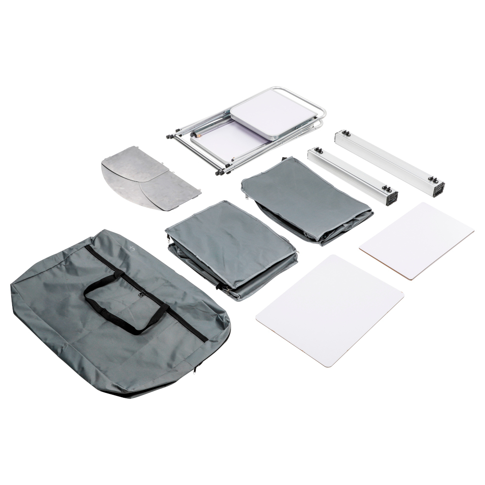 Campingtisch klappbar, mit Aluminiumgestell, Windschutz und MDF Platte image number 1