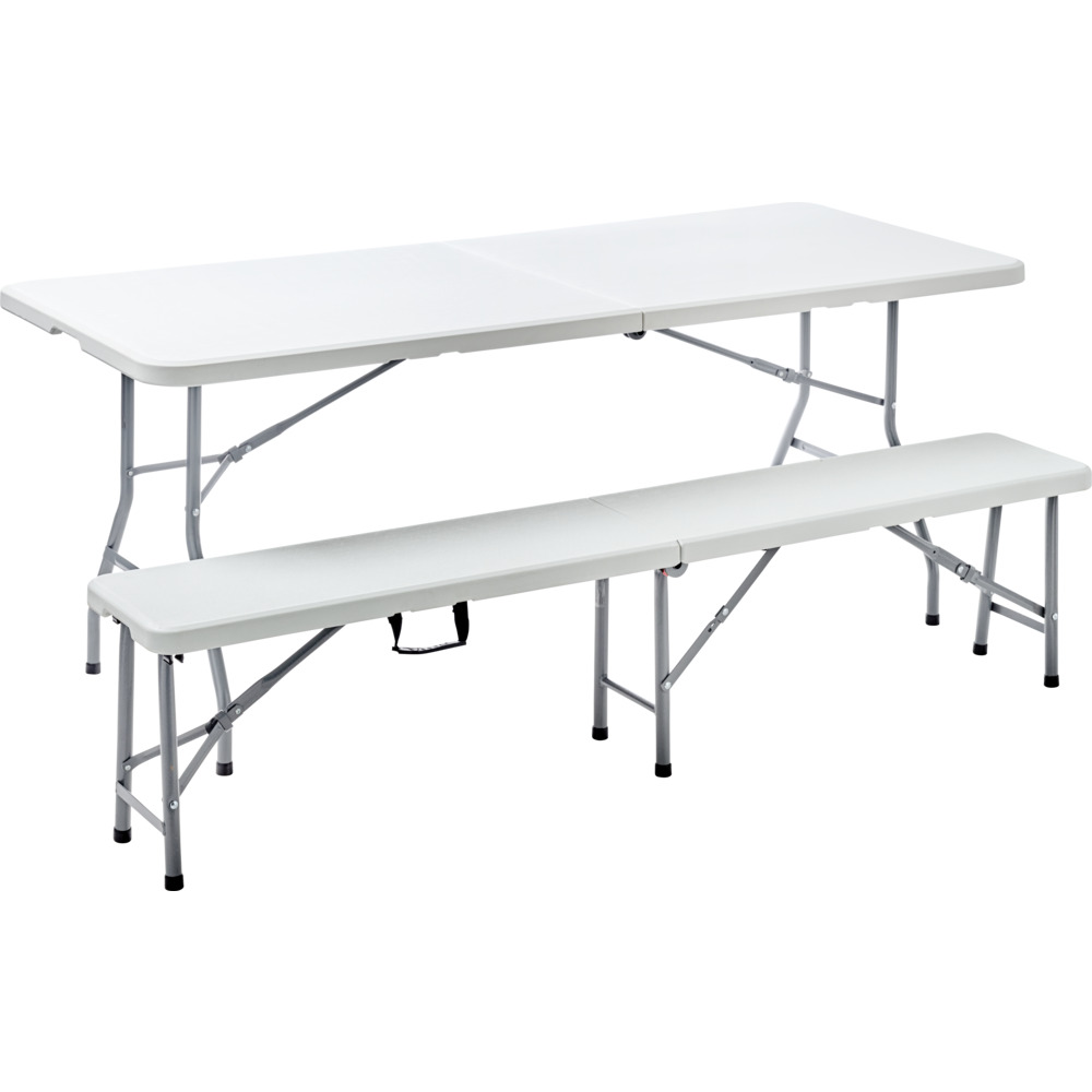 Klappsitzbank 180x28x43,5 cm aus HDPE in Wei&szlig; image number 3