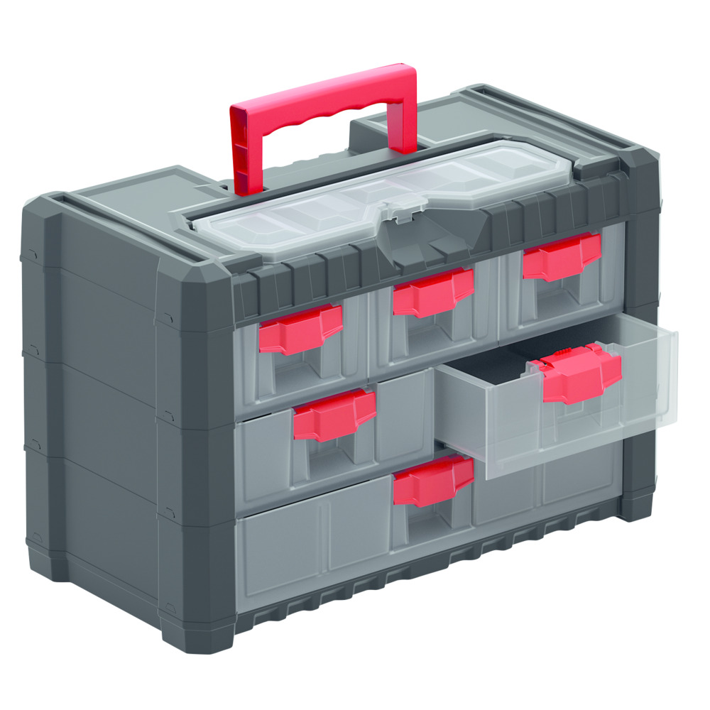 Werkzeugkoffer Multicase mit Kunststoffrahmen und 6 F&auml;chern