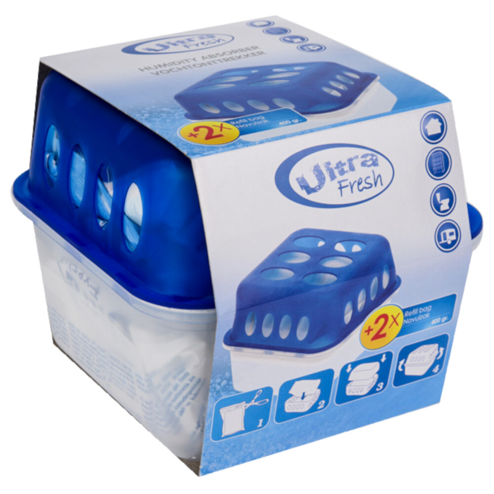 Luftentfeuchter aus Kunststoff mit 2 Granulat-Nachf&uuml;llkissen image number 3