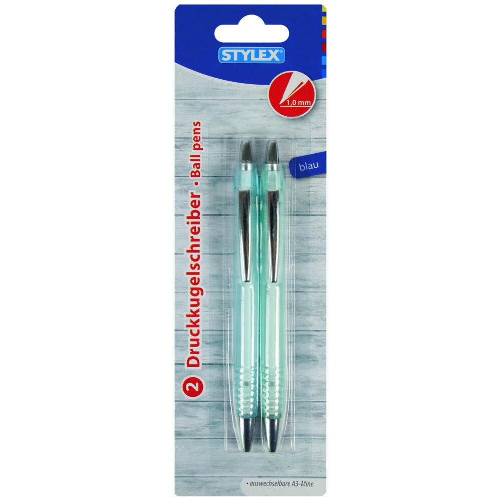Kugelschreiber 2 St&uuml;ck blauschreibend, farblich sortiert image number 1