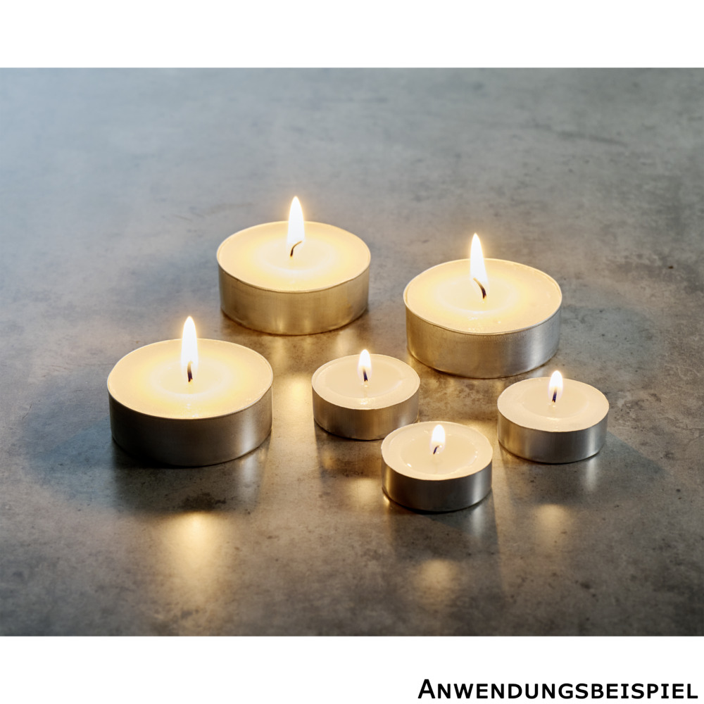 Wachs Teelichter Set 30 St&uuml;ck in wei&szlig; mit &Oslash; 39 mm image number 2