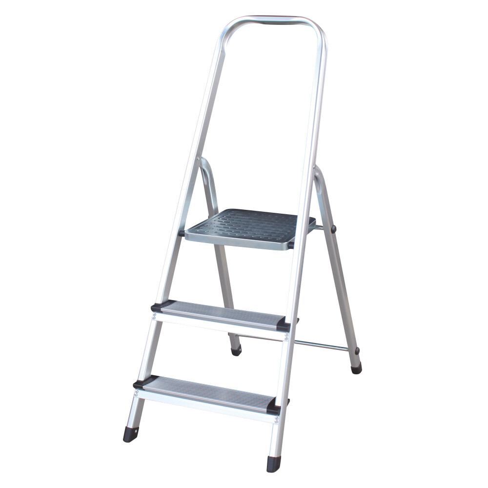 Stehleiter 3-stufig aus Aluminium mit Halteb&uuml;gel