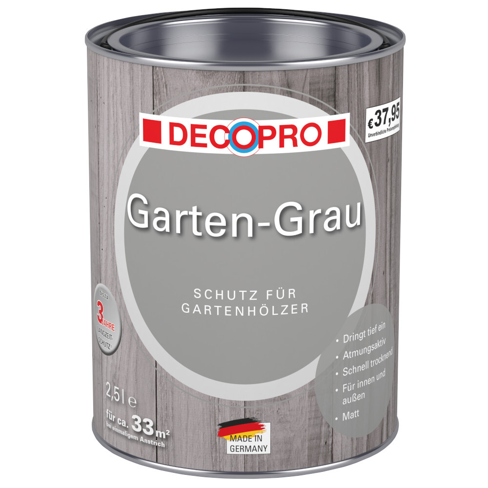 DECOPRO Garten-Grau 2,5 Liter in Grau, matt