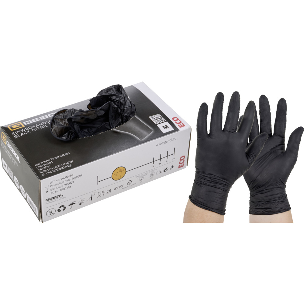Einweghandschuhe Nitril Gr. 8 / M, 100 St&uuml;ck schwarz image number 1