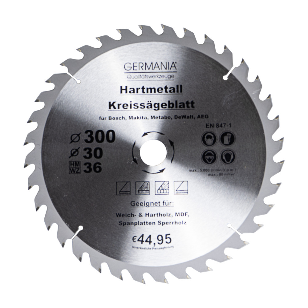 GERMANIA&reg; HM Kreiss&auml;geblatt &Oslash; 300mm, 36 Z&auml;hne f&uuml;r Holz