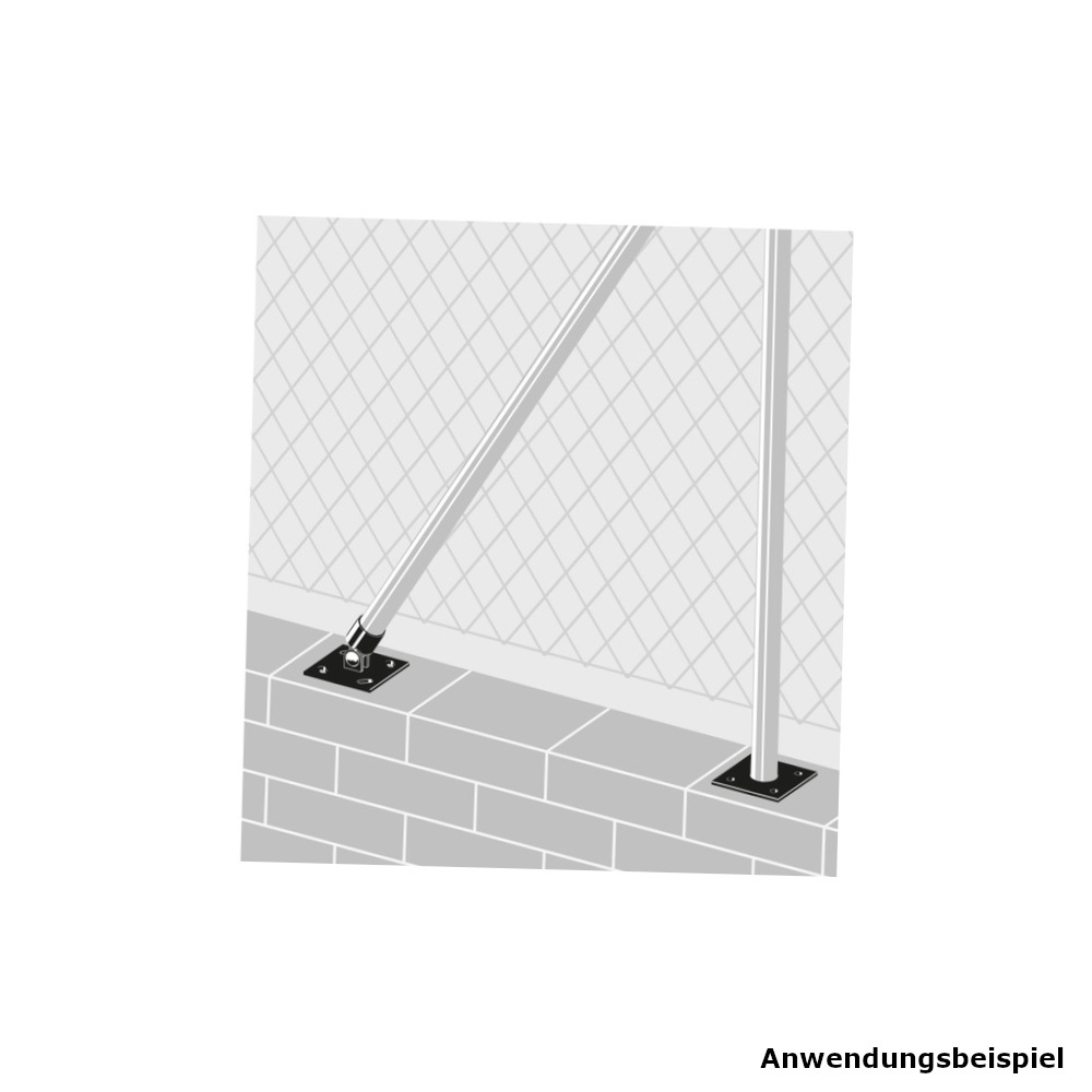 Strebenplatte f&uuml;r Zaunstreben mit &Oslash; 34 mm image number 2